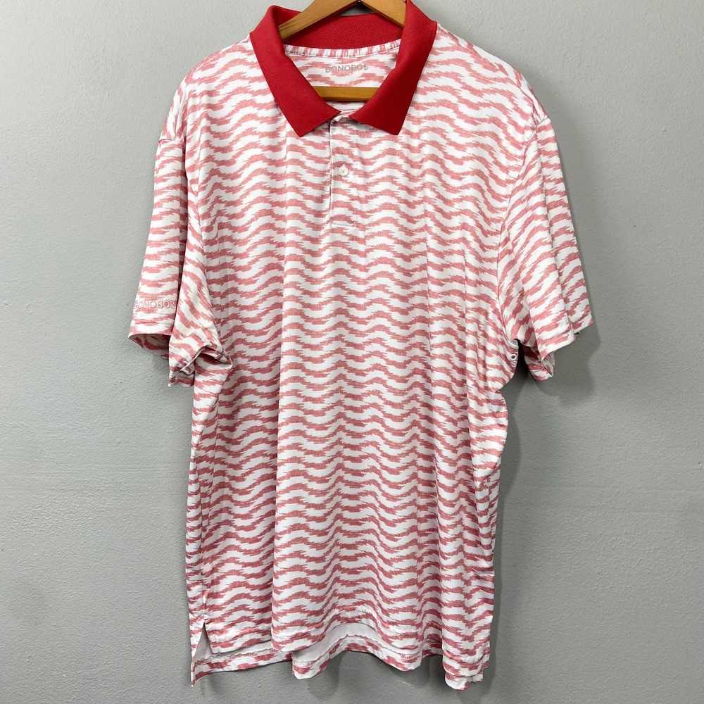 Bonobos Golf Polo Shirt Standard Fit Athletic Size XL Jersey Knit Striped‎ Top
